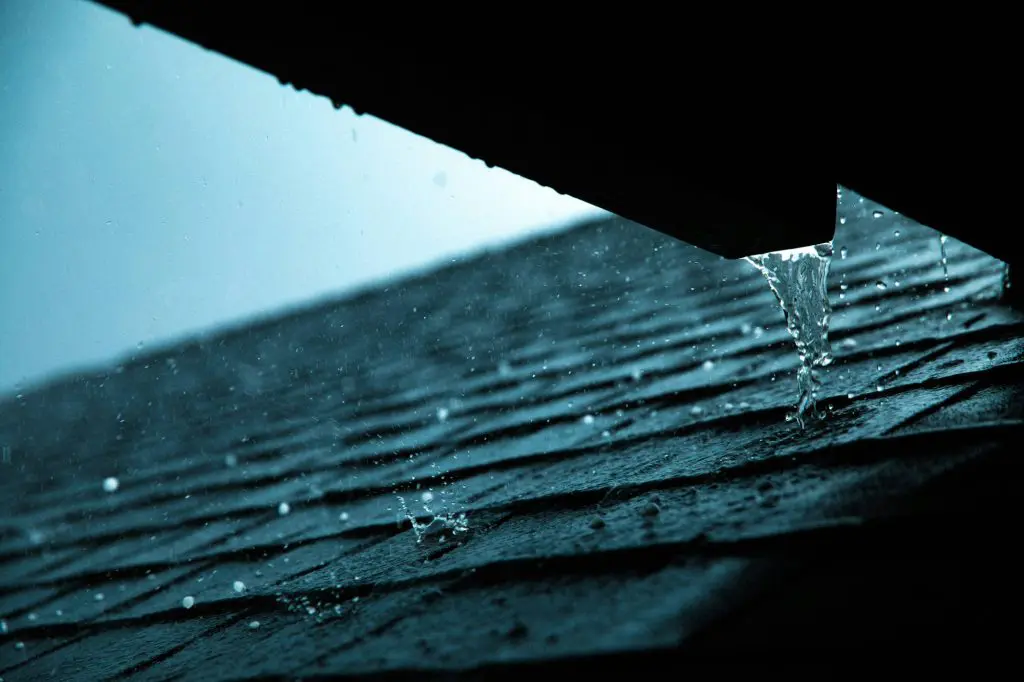 rain coming off a roof