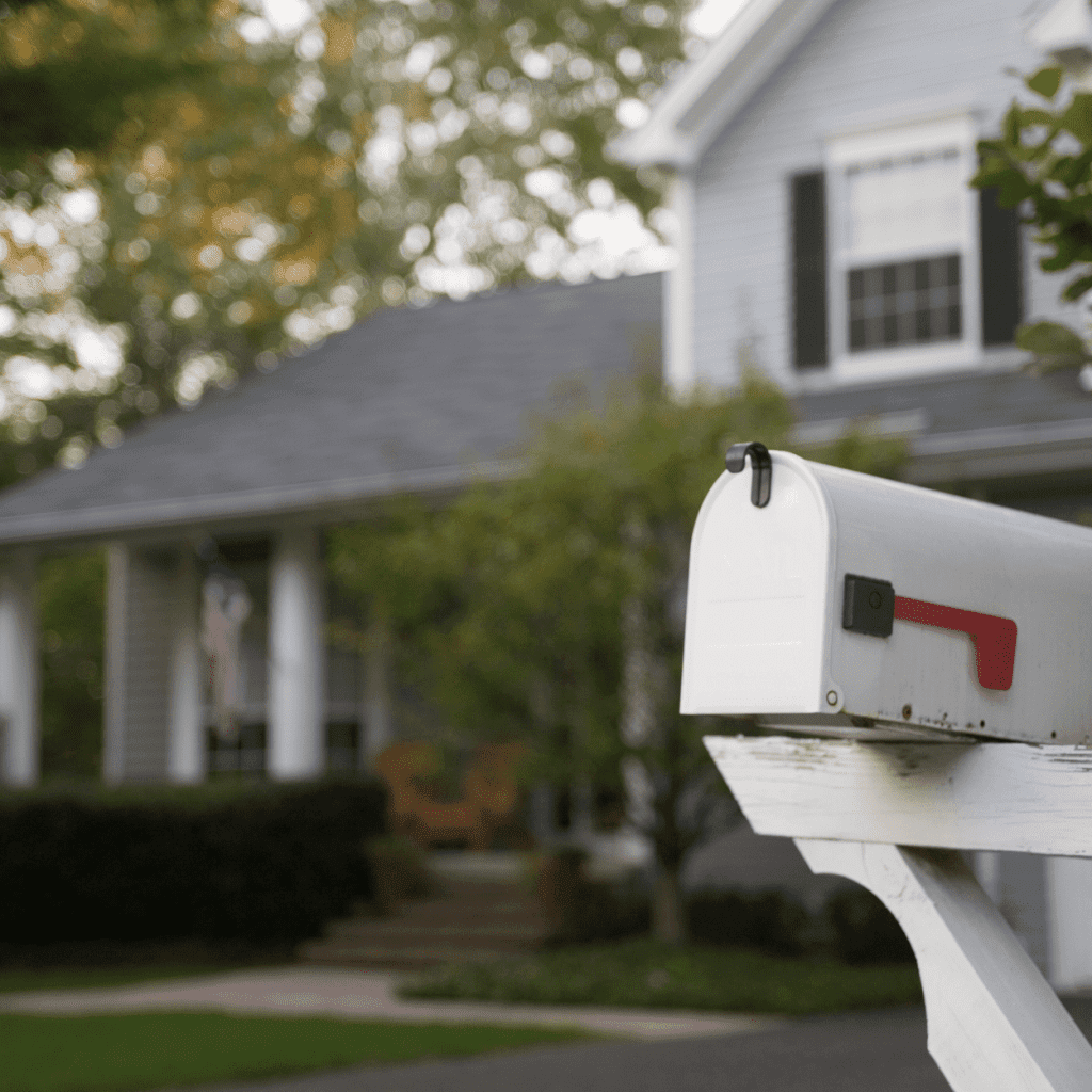 A mailbox outside of a house