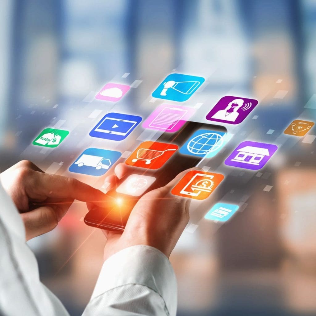 A phone showing apps