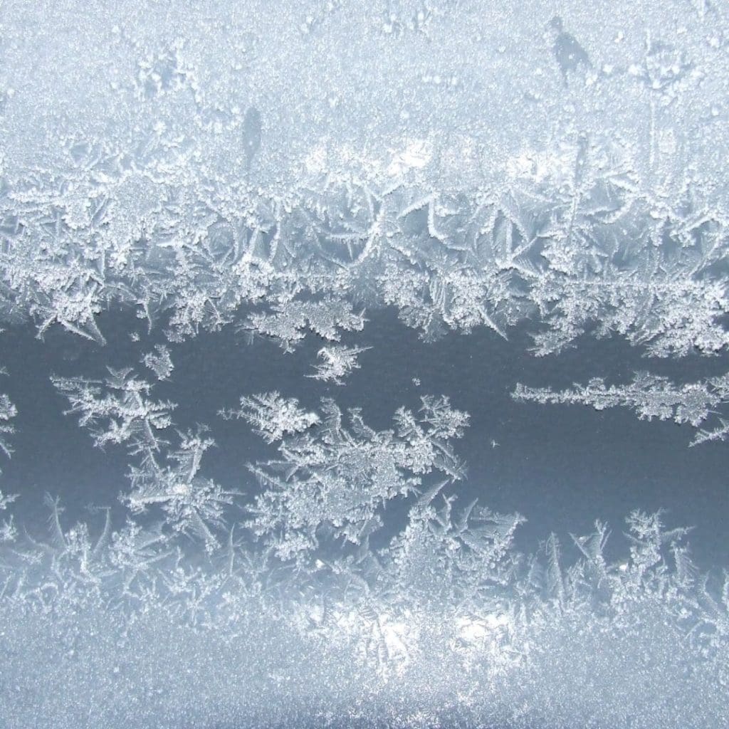 Ice crystals on a window