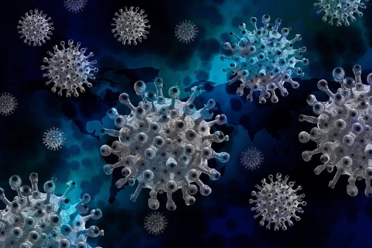 Closeup of a pandemic disease