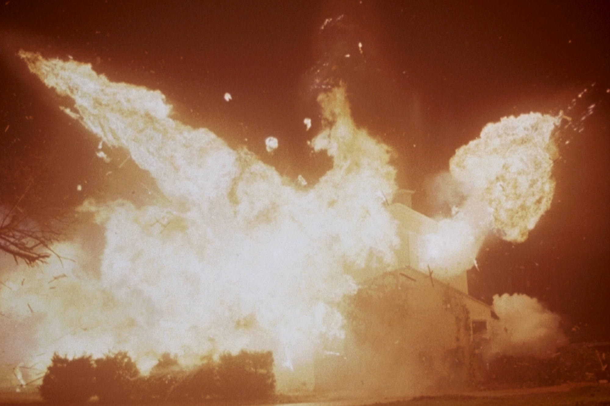 An explosion in a field