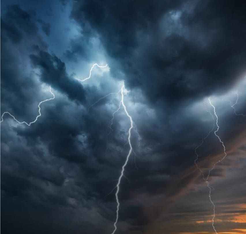A severe lighting storm