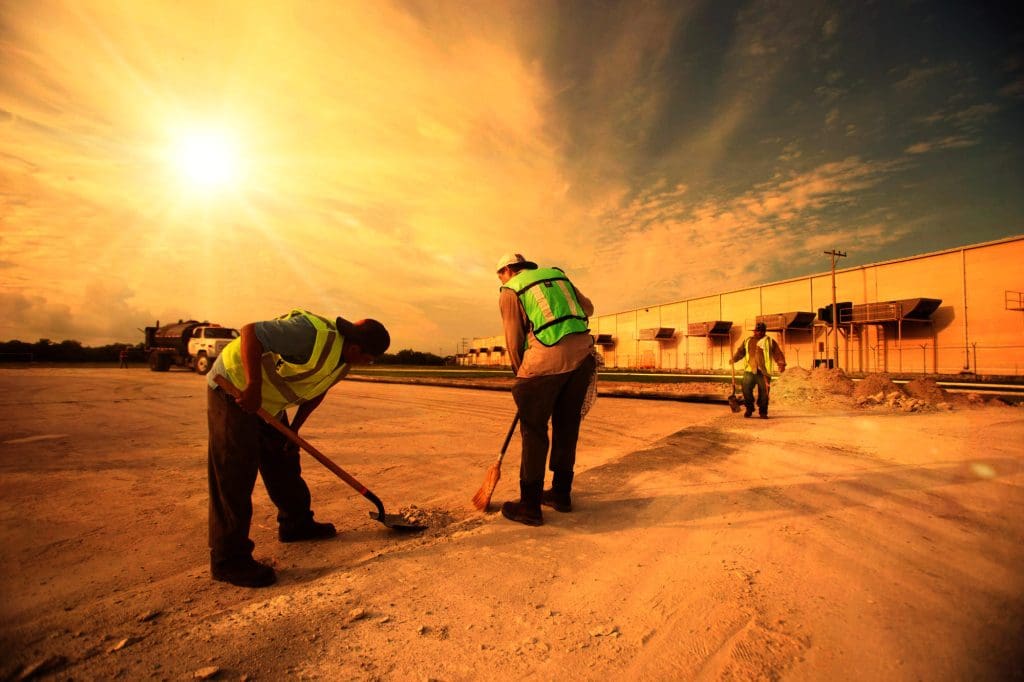 Working in the hot summer sun