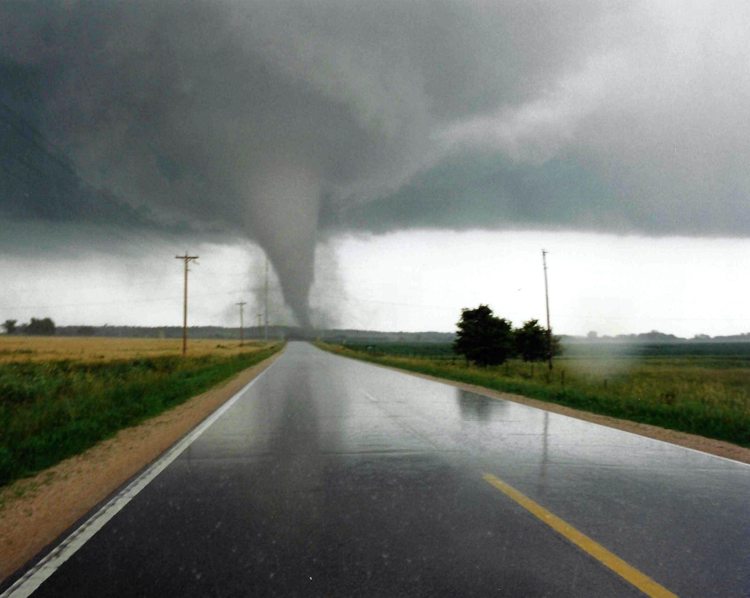 Tornado at end of long road