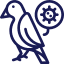 Bird with pandemic icon